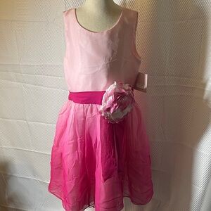 Zoe Ltd Chiffon Drip Dye Pink Silk Formal Kids Dress girls size 10